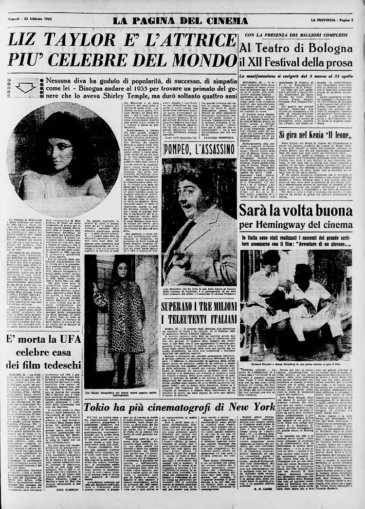 Liz Taylor è l'attrice più celebre del mondo