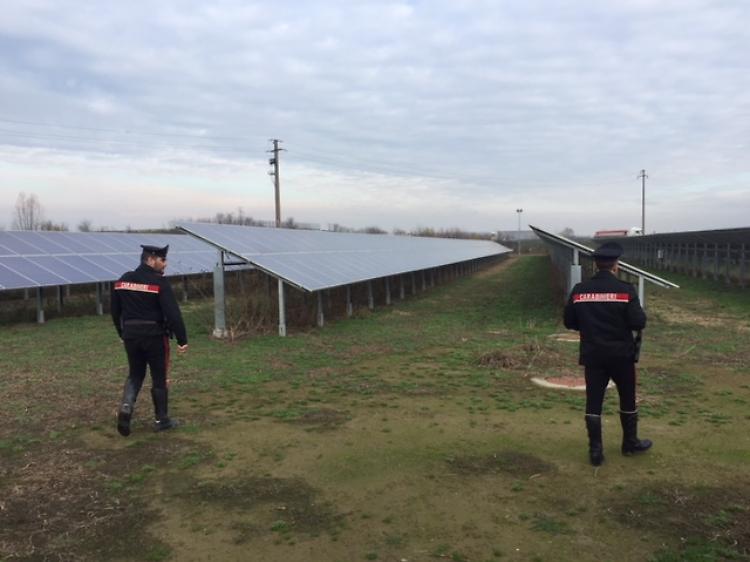Fotovoltaico,  mega furto  sventato dai Cc
