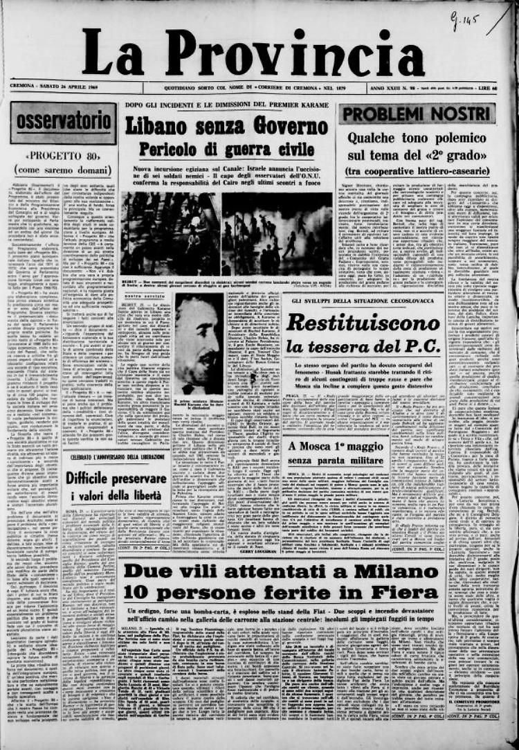Due vili attentati a Milano