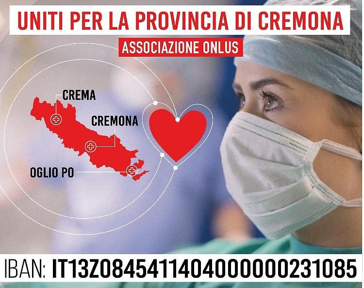 Uniti per la provincia di Cremona,  raccolta fondi per gli ospedali cremonesi