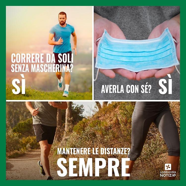Coronavirus, Lombardia: 'Sì all'attività motoria senza mascherina'