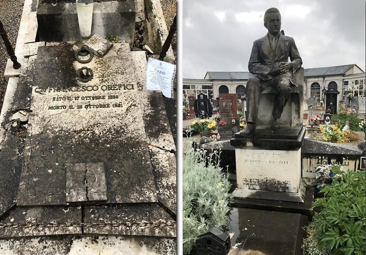 Al cimitero di Vho: «Lapidi da salvare»
