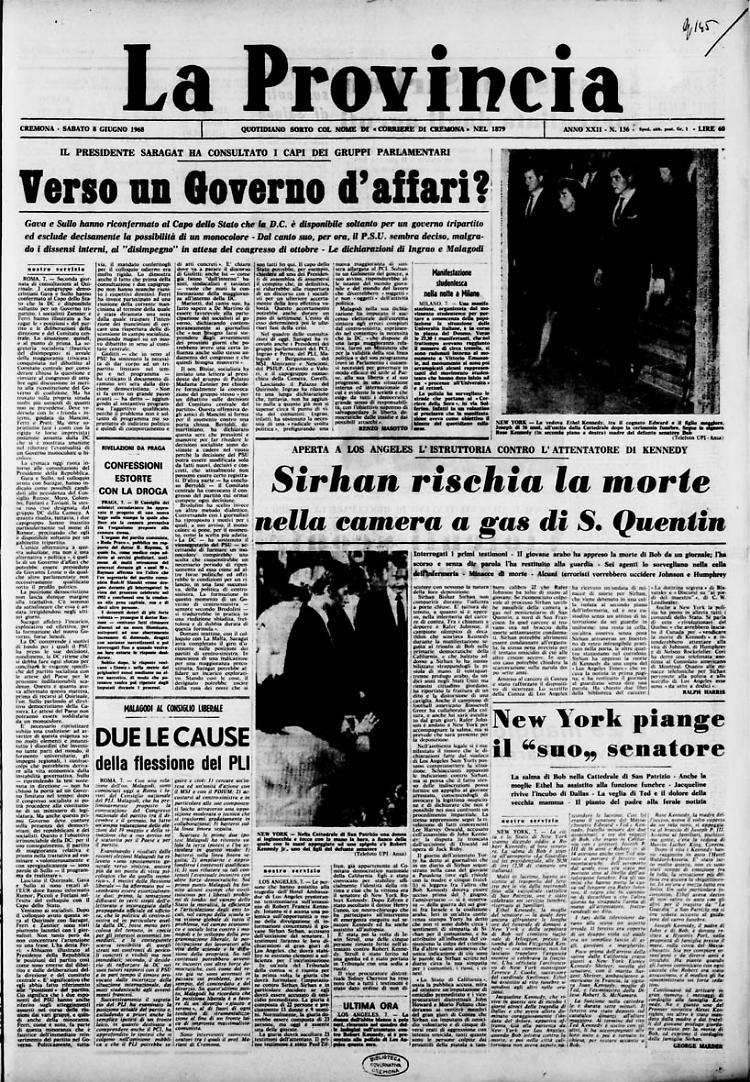 New York piange il "suo,, senatore Robert Kennedy