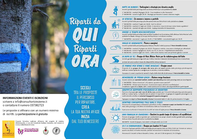 &laquo;Riparti da Qui riparti Ora&raquo; con il Consultorio Insieme