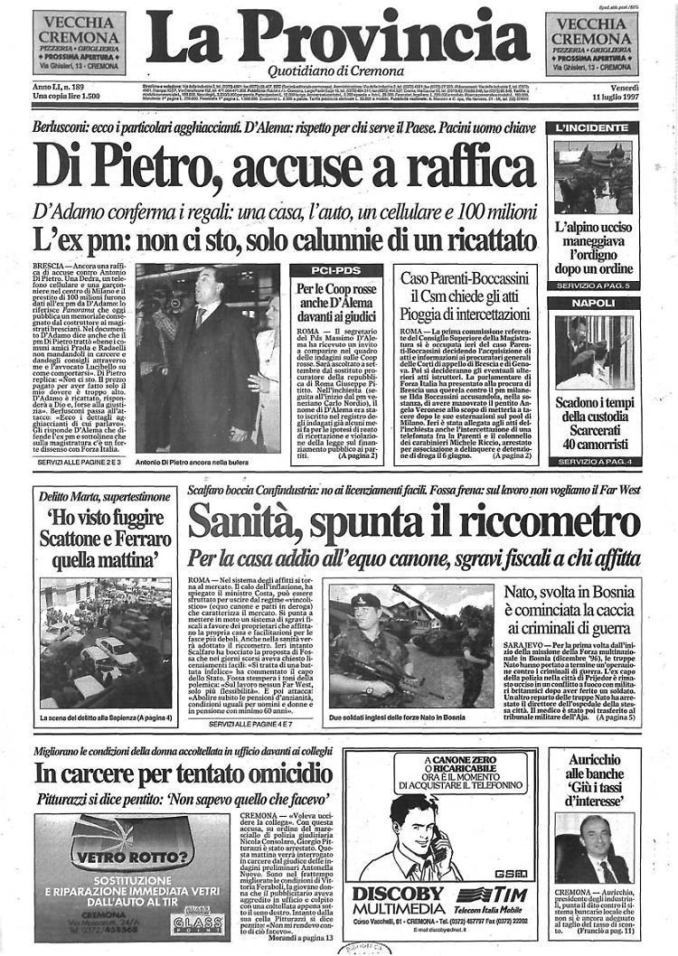 Di Pietro, accuse a raffica