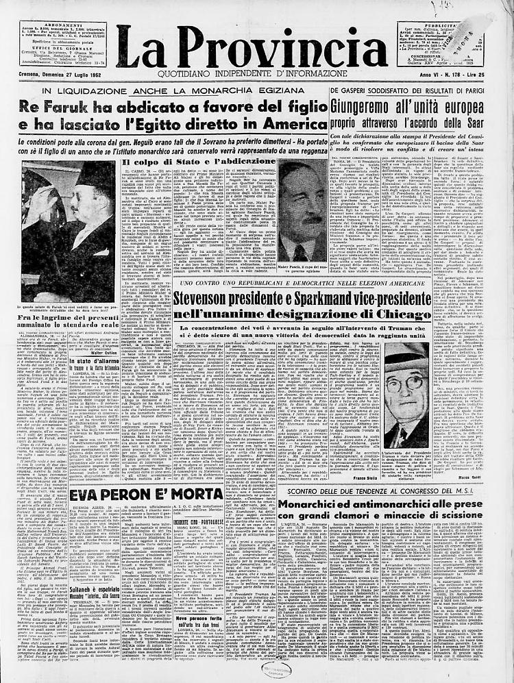 Re Faruk ha abdicato a favore del figlio