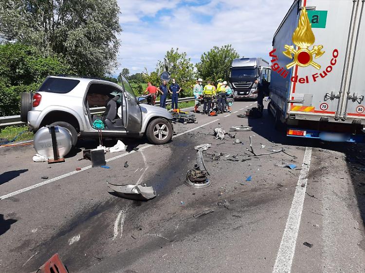 FOTO L'incidente mortale sulla Crema-Lodi