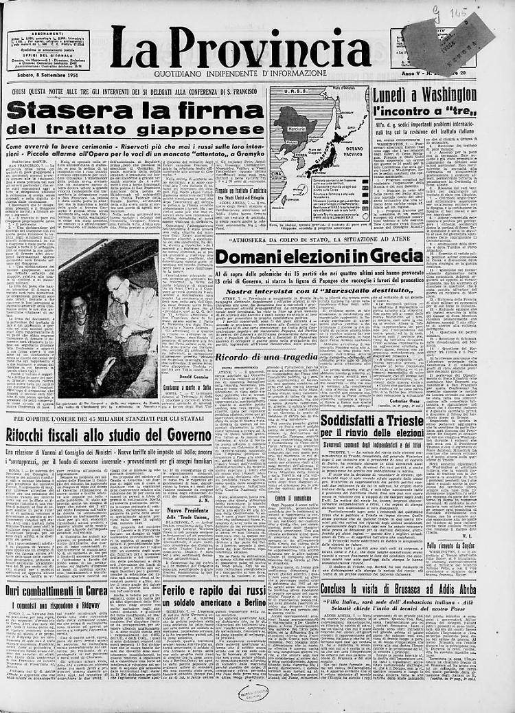 Stasera la firma del trattato giapponese