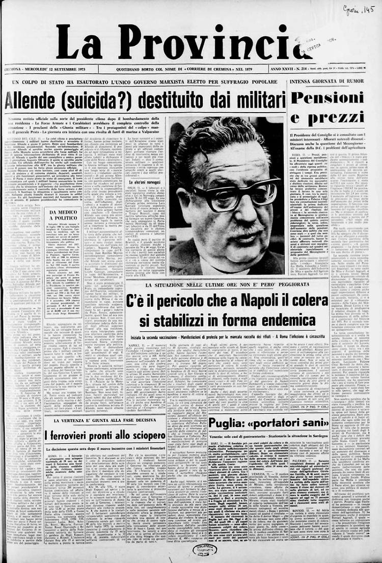 Allende (suicida?) destituito dai militari