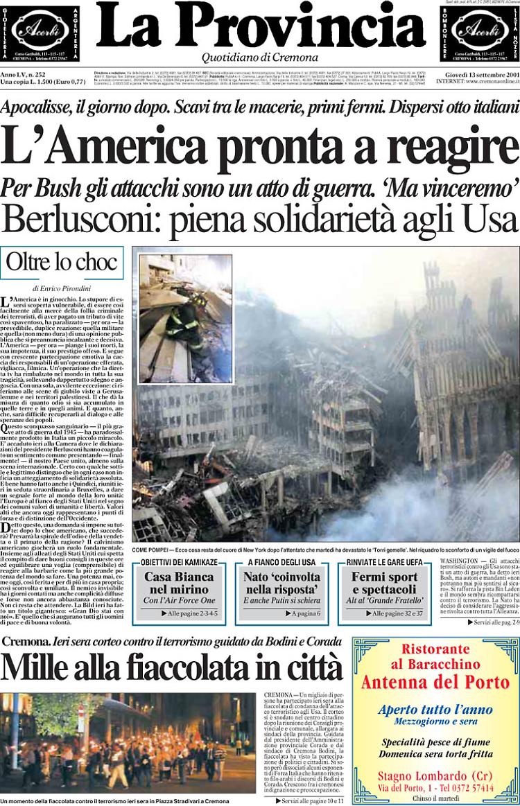 Torri gemelle: L’America pronta a reagire