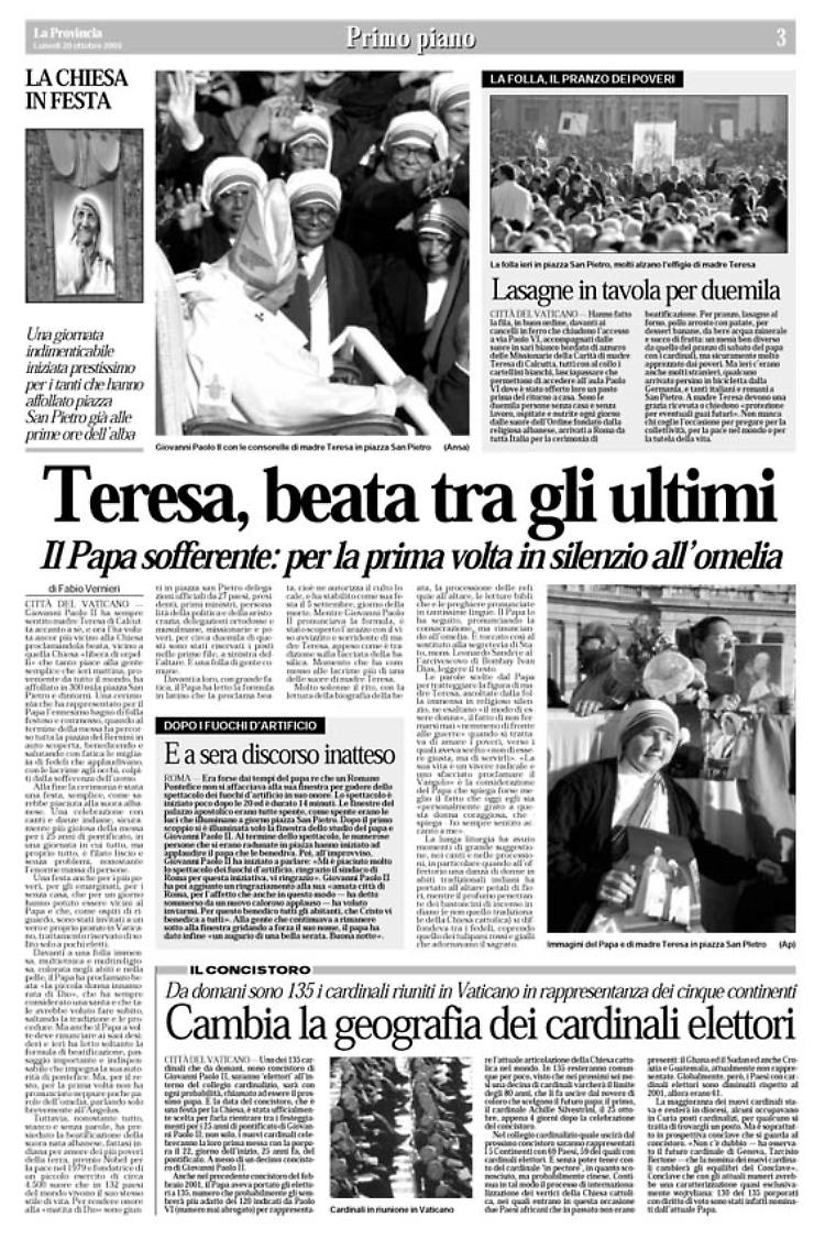 Madre Teresa è beata