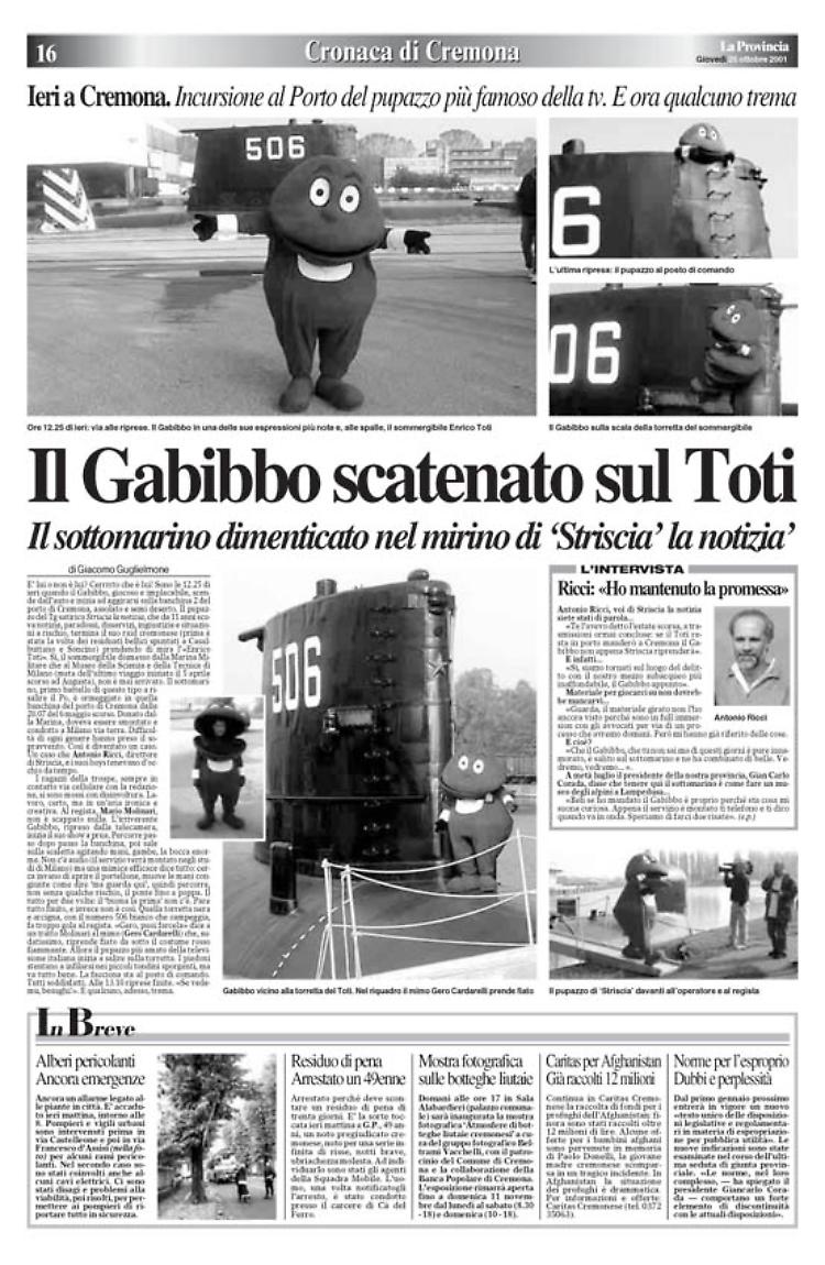 Blitz del Gabibbo in città e in provincia
