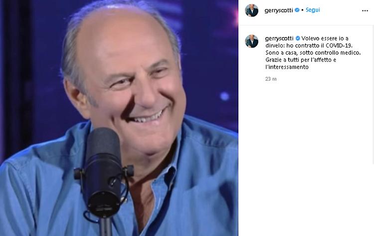 Covid, Gerry Scotti: sono positivo