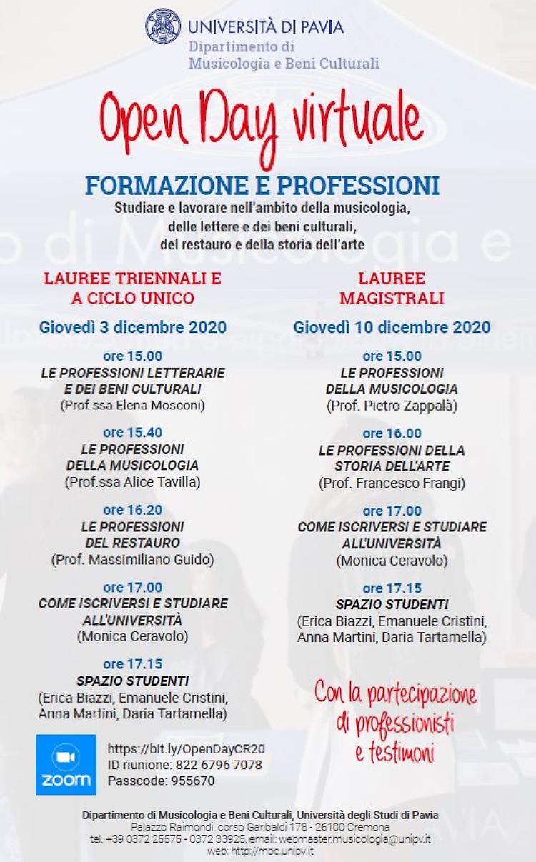 Musicologia: due giornate di Open Day virtuale