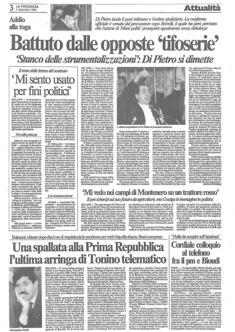 Di Pietro, toga addio