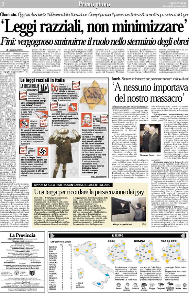 Ad Auschwitz il 60esimo della liberazione