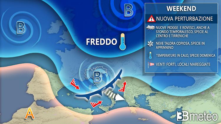 Giorni della Merla con pioggia, vento e neve