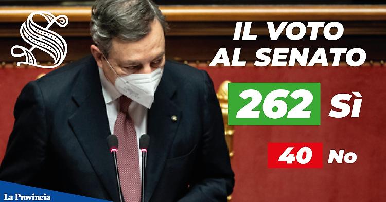 Senato: 262 sì, il governo Draghi incassa fiducia larga