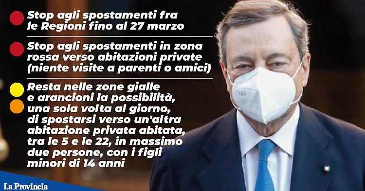 Covid, ok del Cdm al decreto:  stop degli spostamenti fino al 27 marzo 