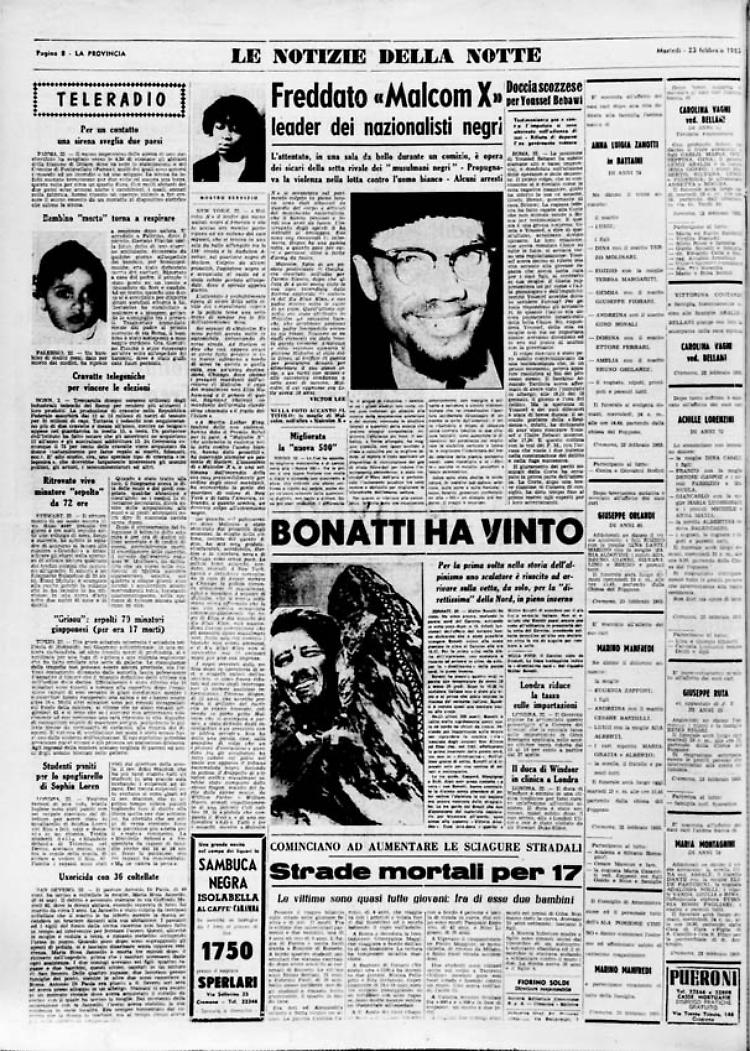 Freddato «Malcom X» leader dei nazionalisti negri