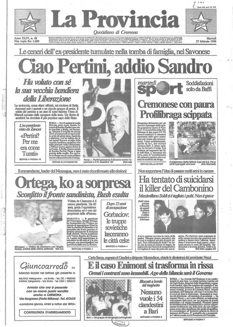 Ciao Pertini, addio Sandro