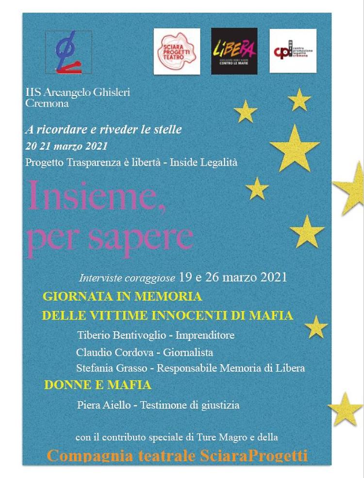Vittime innocenti di mafia: due eventi per gli alunni del Ghisleri-Beltrami