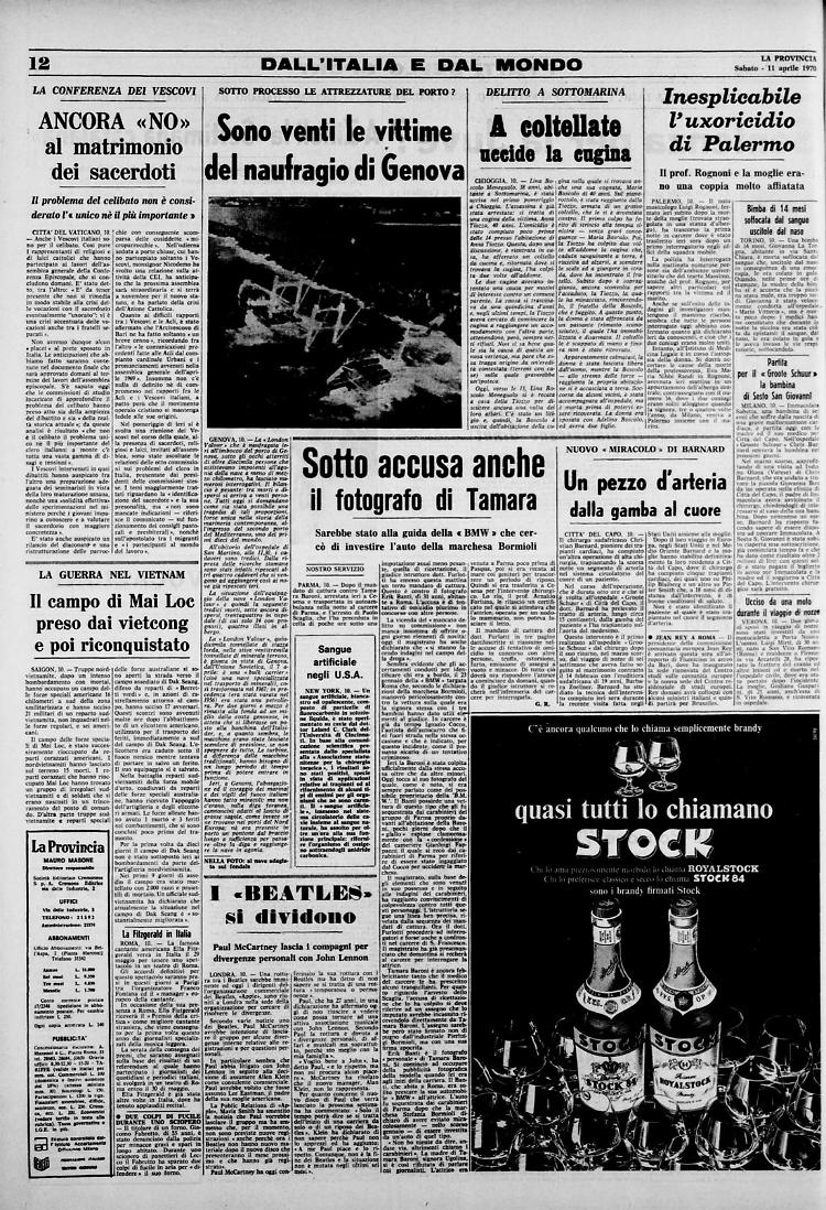 I «Beatles» si dividono