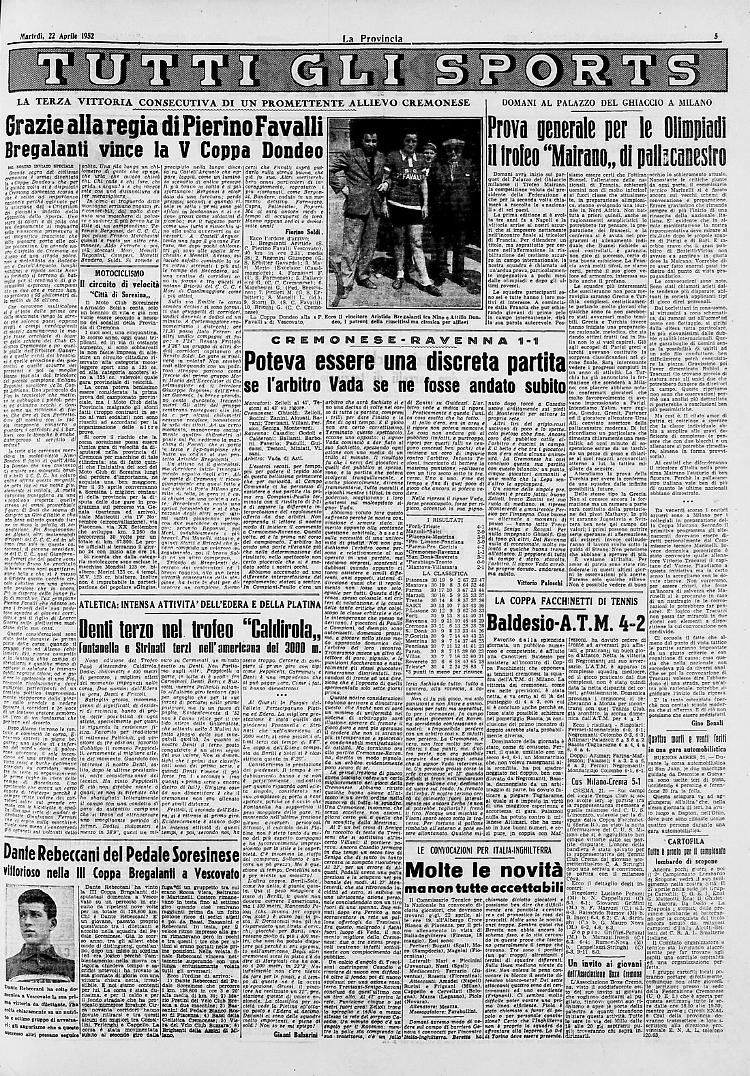 La V Coppa Dondeo