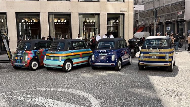 Fiat Topolino si tinge dei colori di Gallo durante la Milano Design Week