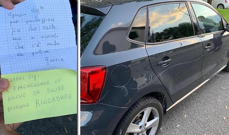 L'avvertimento e le automobili rigate