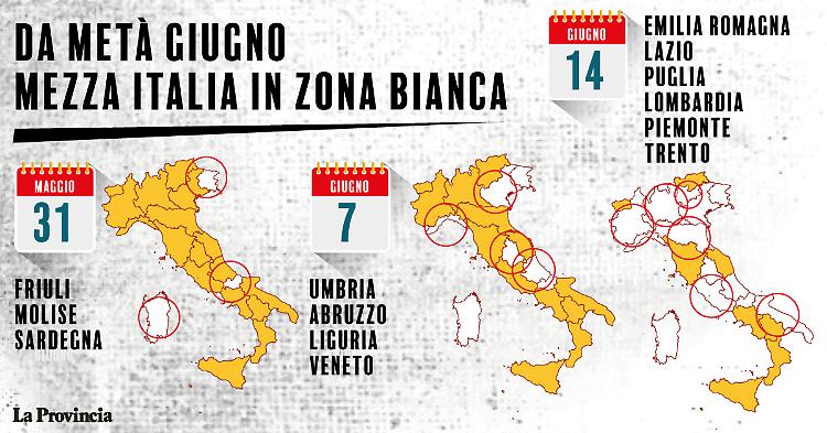Dal 14 giugno mezza Italia senza restrizioni