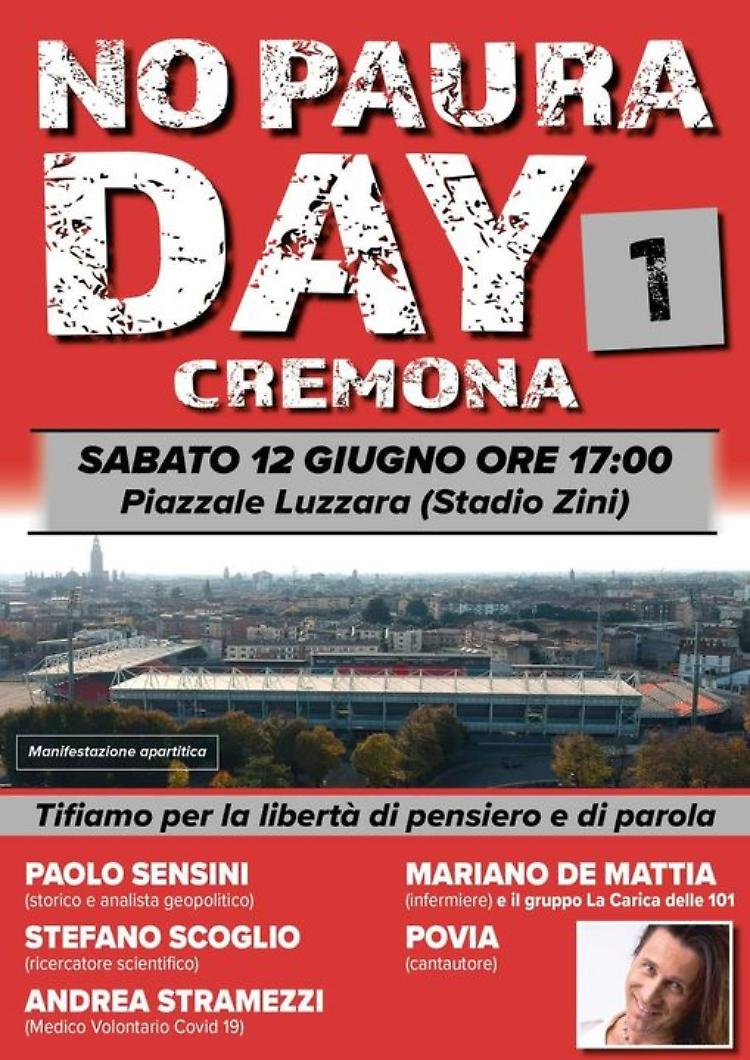 A Cremona la manifestazione free vax: tra gli ospiti c'è Povia