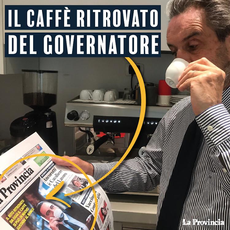 Attilio Fontana ritrova il piacere del caffè leggendo La Provincia di Cremona