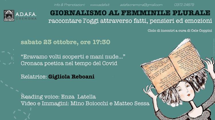 Cronaca poetica al tempo del Covid con le poesie di Gigliola Reboani all'ADAFA