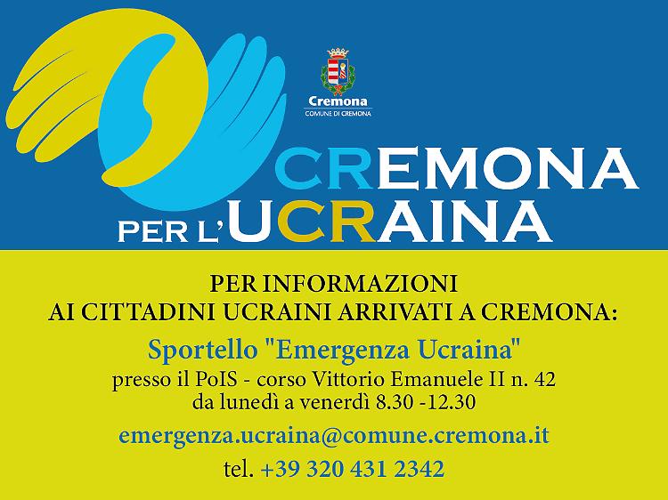Emergenza umanitaria in Ucraina: attivata linea diretta con il Comune di Cremona