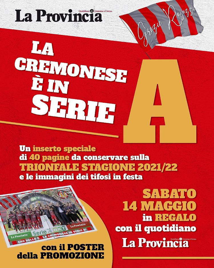 Cremo in Serie A, inserto in regalo in edicola
