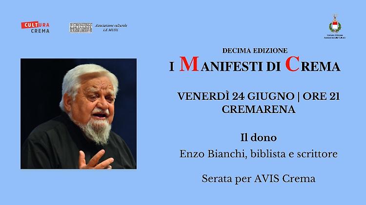 Enzo Bianchi al Cremarena per i Manifesti di Crema