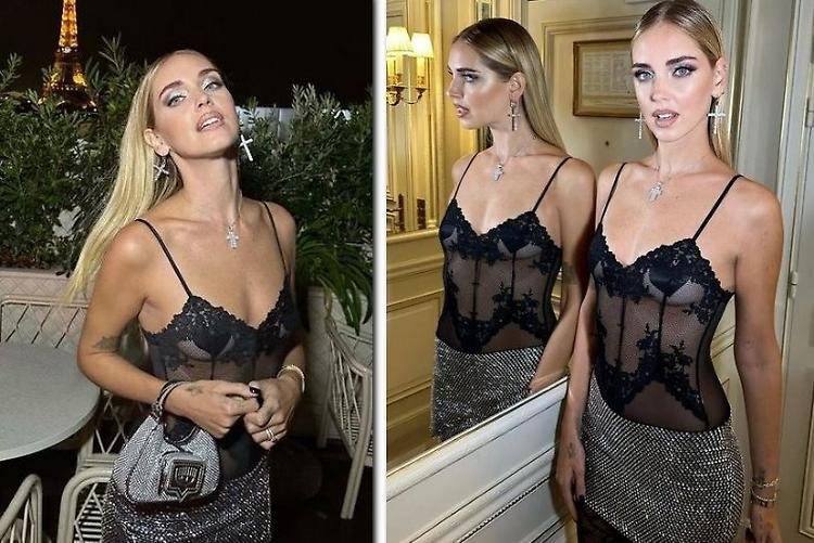 Chiara Ferragni illumina la settimana della moda di Parigi indossando Calzedonia 