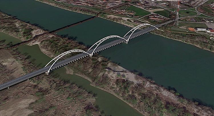 Nuovo ponte sul Po, in lizza diciotto studi