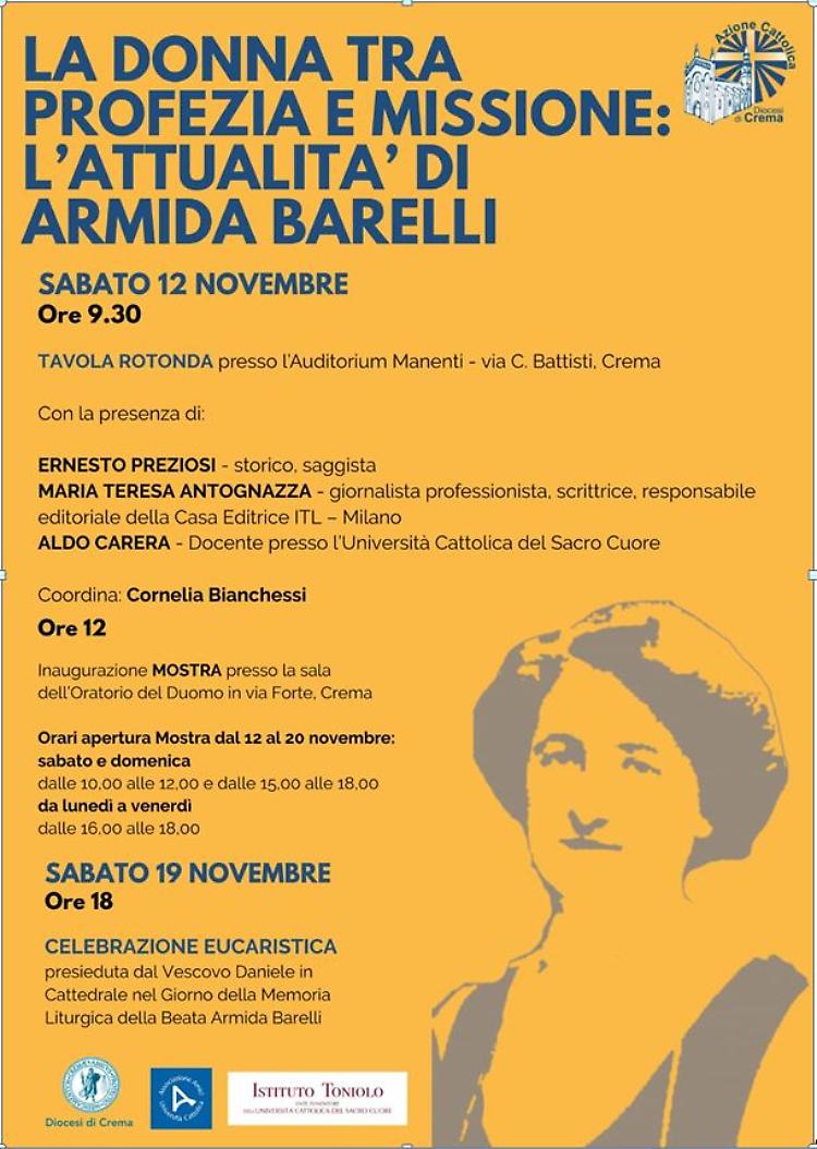 Conferenza:  "La donna tra profezia e missione: l'attualità di Armida Barelli"