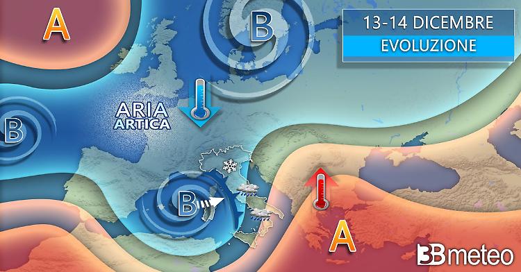 Un'altra settimana di maltempo, neve a tratti anche in pianura