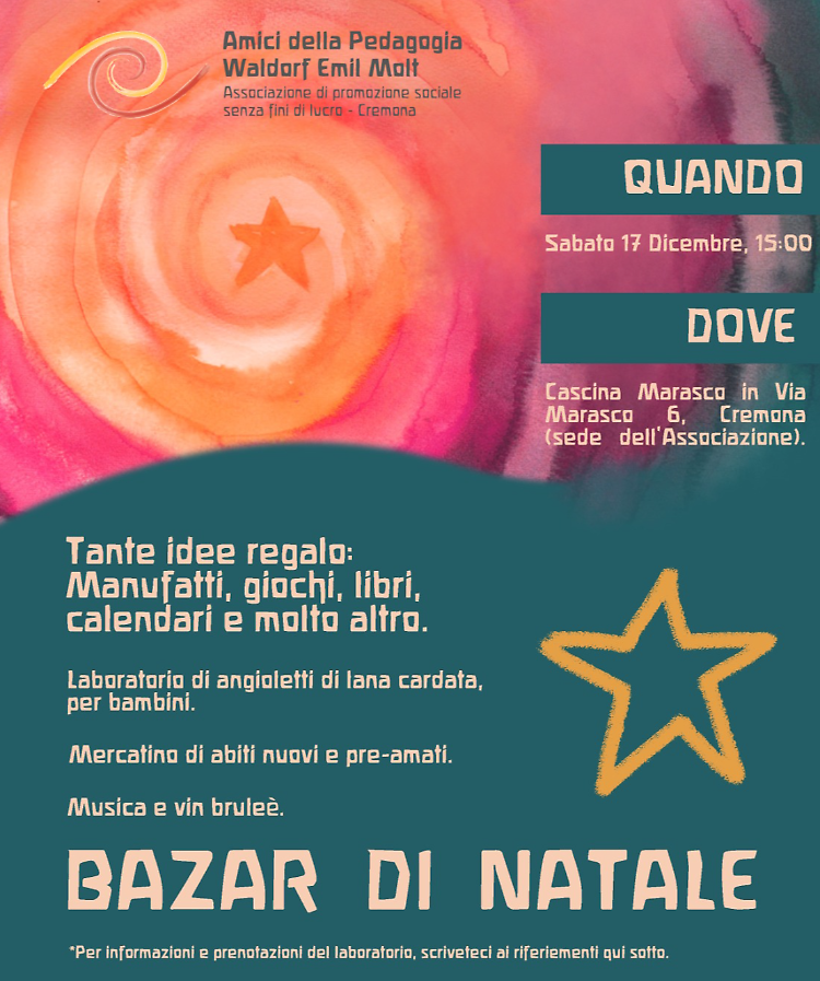 Pedagogia Waldorf Emil Molt presenta  il Bazar di natale