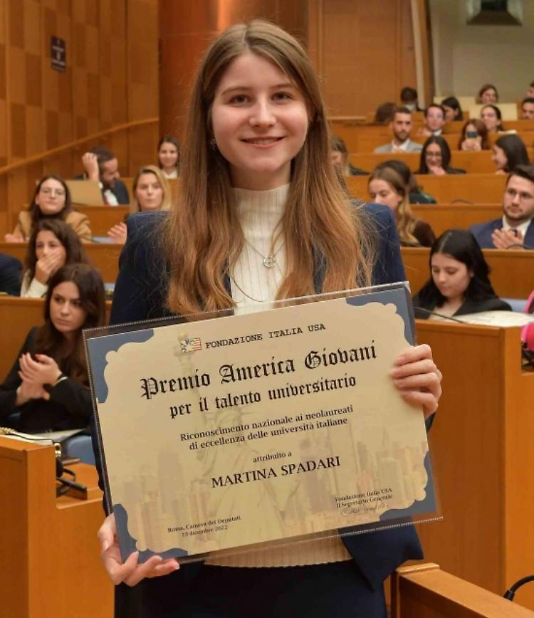 Premiata per il Talento Universitario la ventitreenne Martina Spadari 