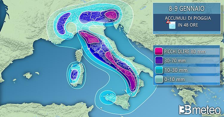 Clima, cambia tutto dopo l'Epifania: in arrivo perturbazione con pioggia, neve e vento
