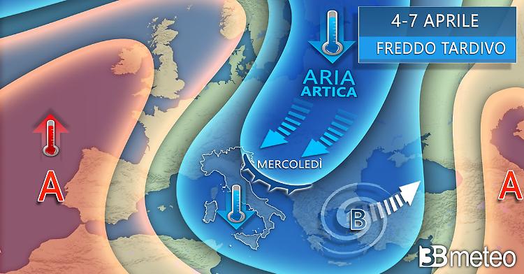 Settimana di Pasqua con freddo tardivo e neve anche a quote basse
