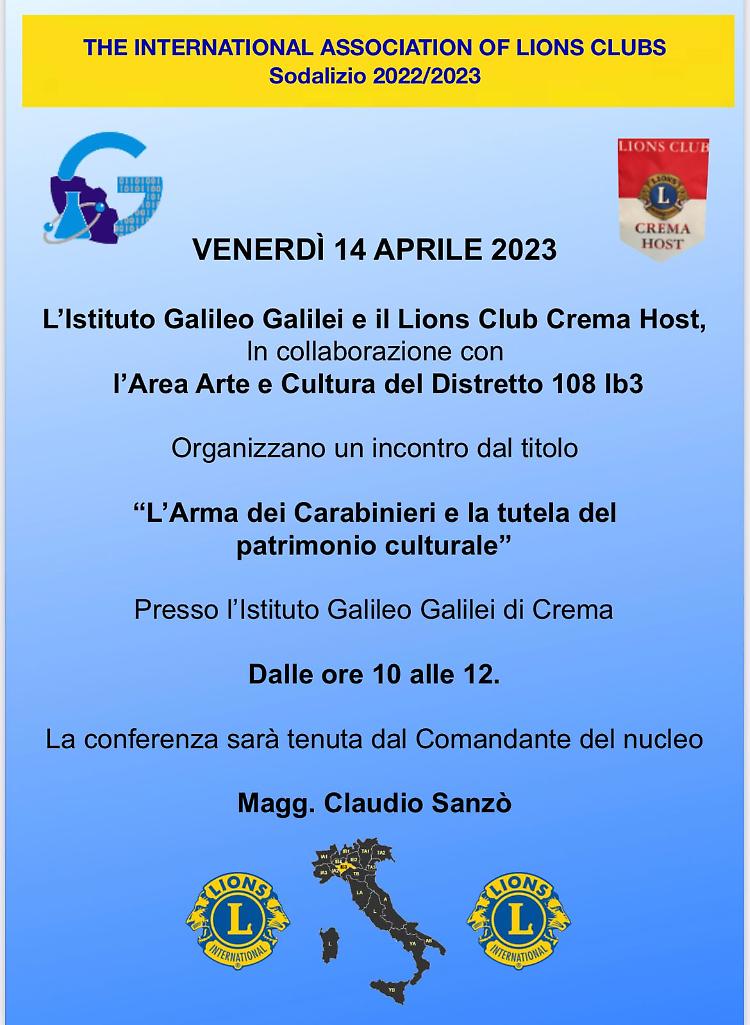 Incontro "L' Arma dei Carabinieri e la tutela del patrimonio culturale"