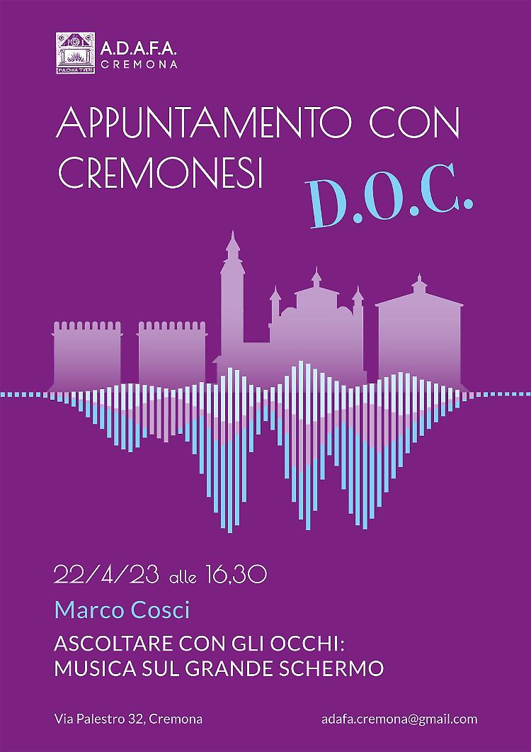 Incontro a cura di Marco Cosci  ‘Ascoltare con gli occhi: musica sul grande schermo’ 