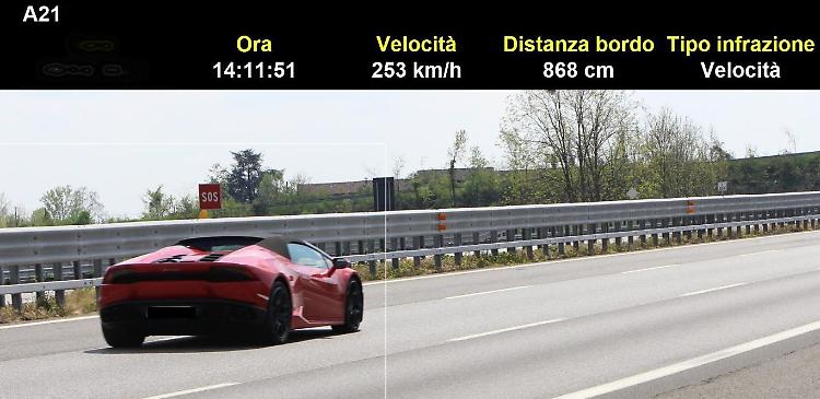 Con la Lamborghini a 253 all'ora in autostrada, beccato dalla PolStrada