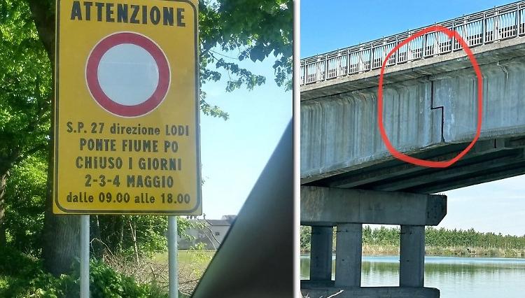Crepa nel ponte tra San Nazzaro a Castelnuovo Bocca d’Adda: scatta l'allarme