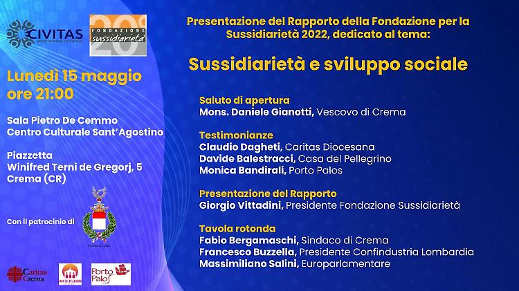 Presentazione del Rapporto della Fondazione per la Sussidiarietà 2022